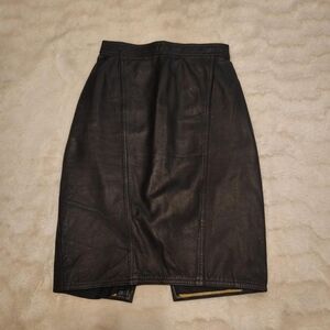 Winlit Genuine Leather Pencil Skirt